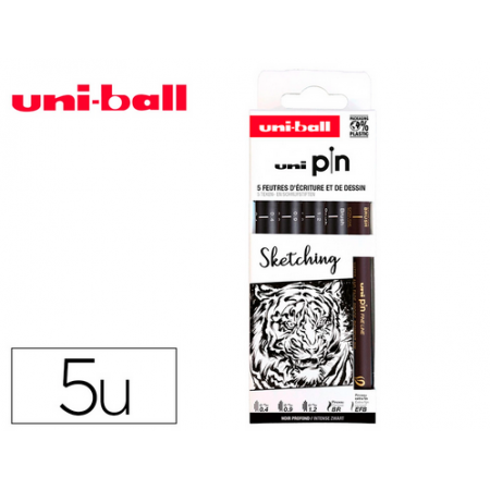 Pochette uni-ball 5 feutres Sketching