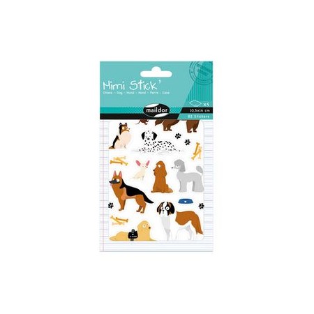 Sticker Mimi Stick, Sach 4 pl 10,5x16cm, Chiens - Multicolore - Maildor